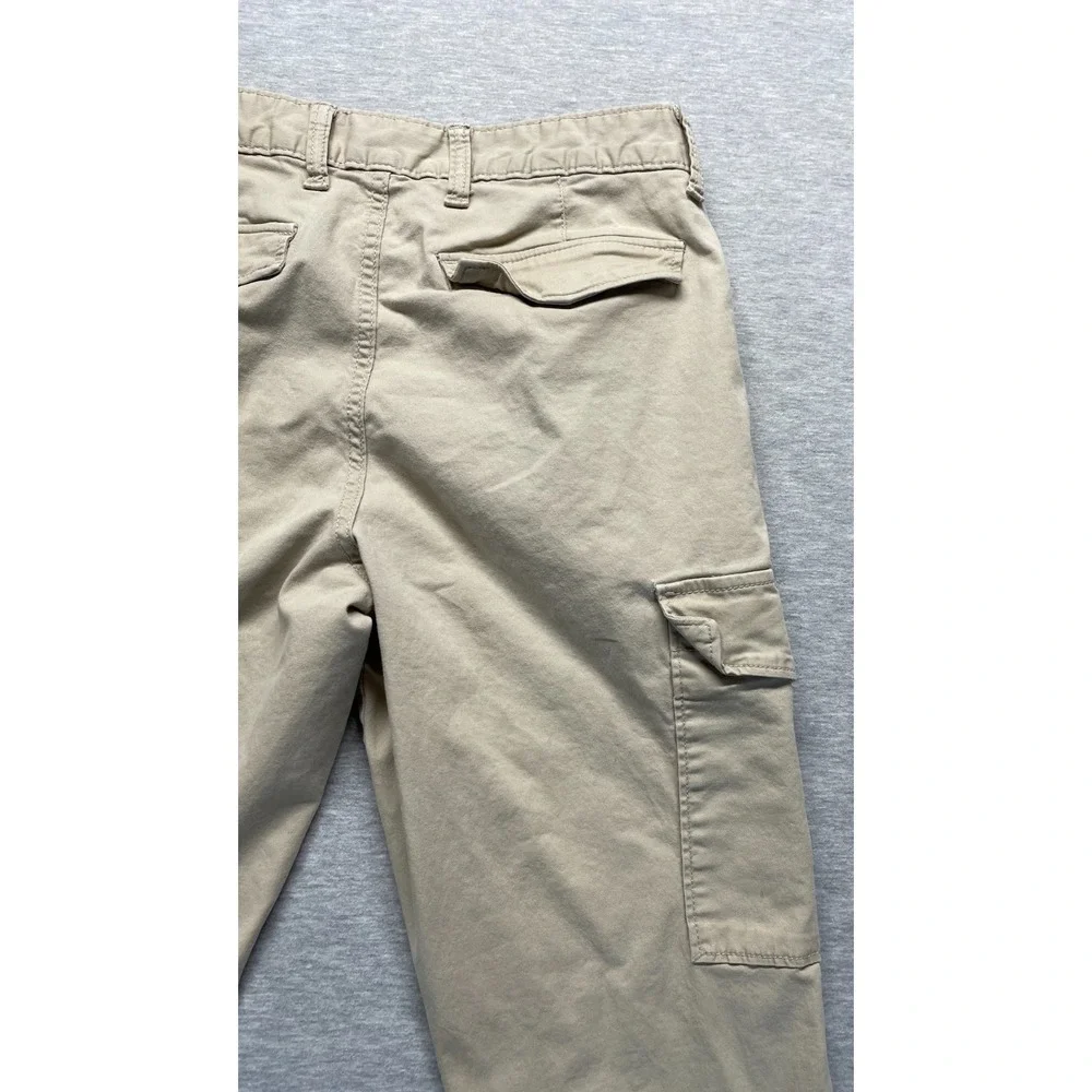 Old Navy Built In Flex Cargo Pants Mens 30x27.5 Beige Cotton Straight Workwear